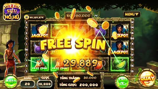 Trò chơi nổ hũ (slot game) với vòng quay may mắn và giải độc đắc