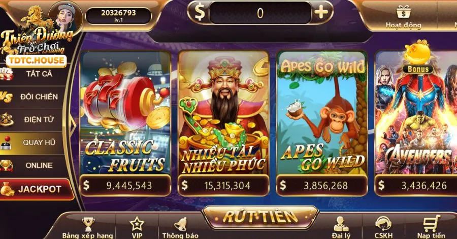 Giao diện game Nổ Hũ BK8 với jackpot lớn, hấp dẫn người chơi Việt Nam